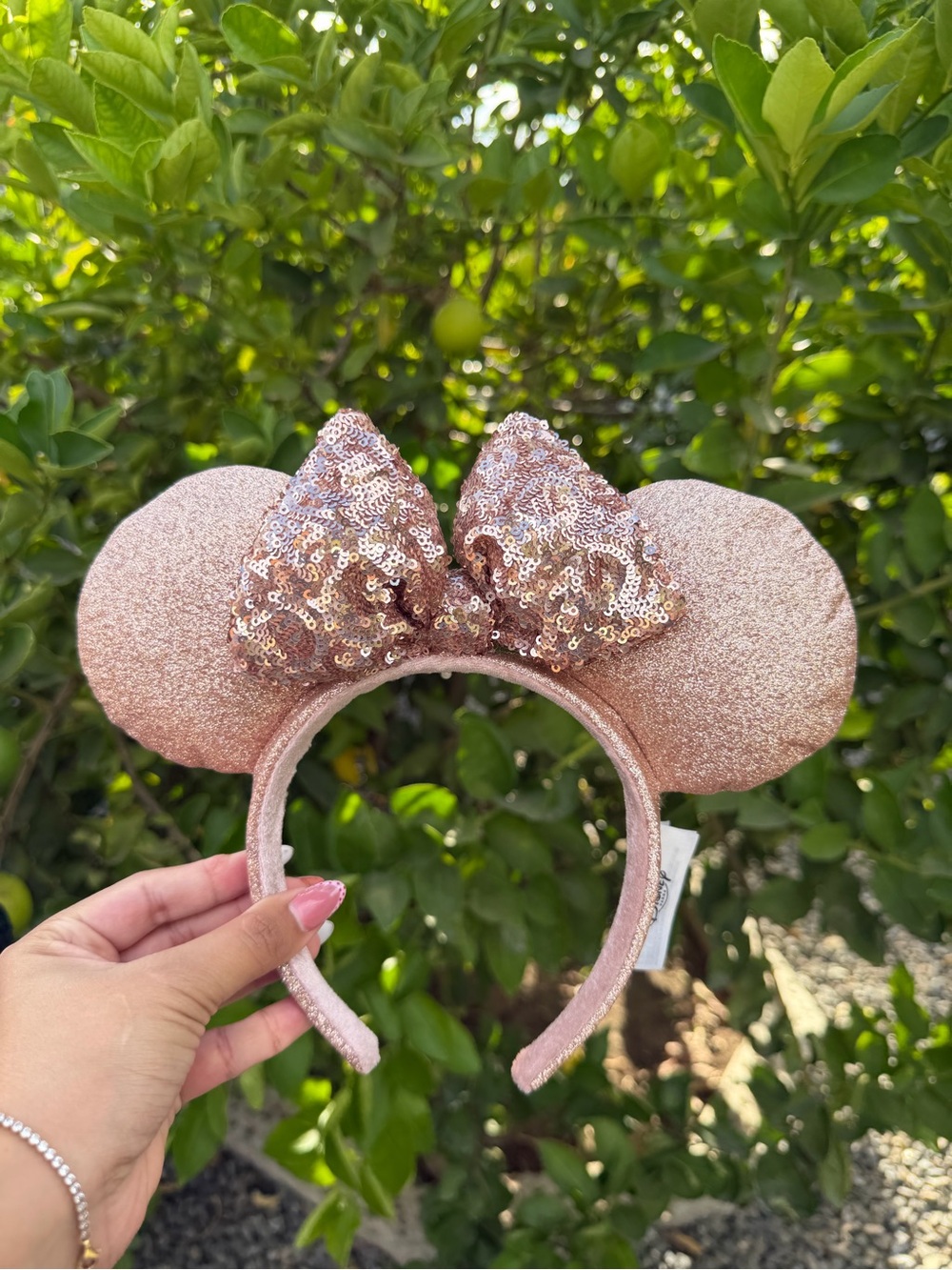 Rose Gold Sequin Minnie Ears Headband